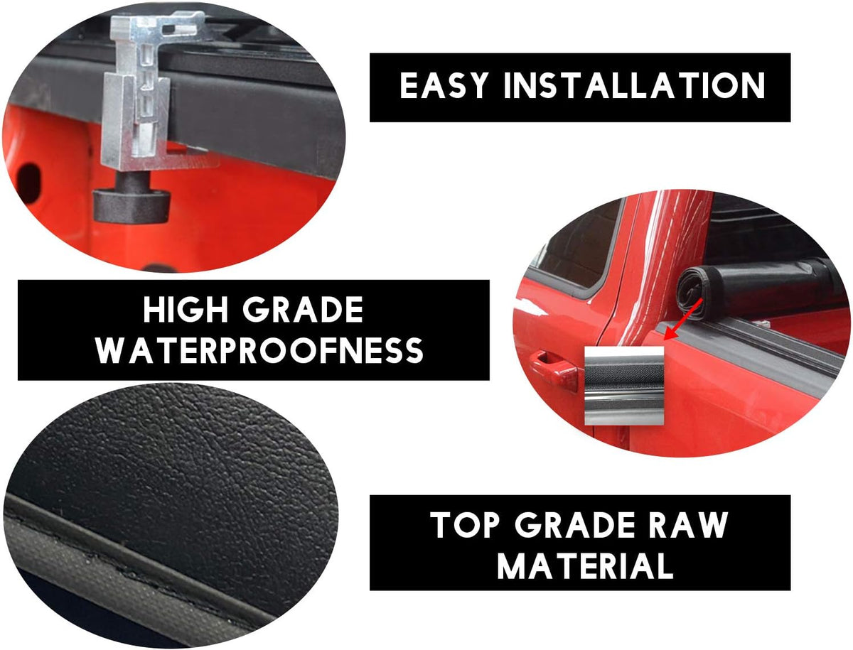 Soft Roll Up Truck Bed Tonneau Cover for Dodge Ram 1500 5'7'' Bed X9382