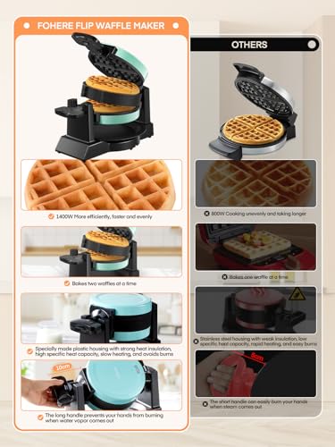 1400W Double Belgian Waffle Maker X62566