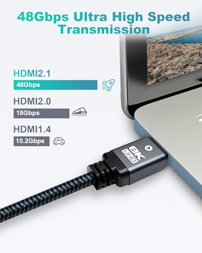 8K HDMI Cable 6.6ft 3 Pack Nylon Braided Q2094