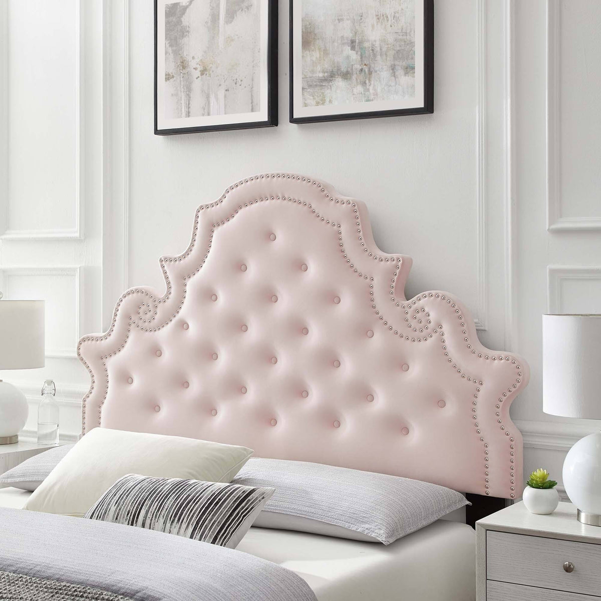 Twin Headboard Charcoal Velvet E96920