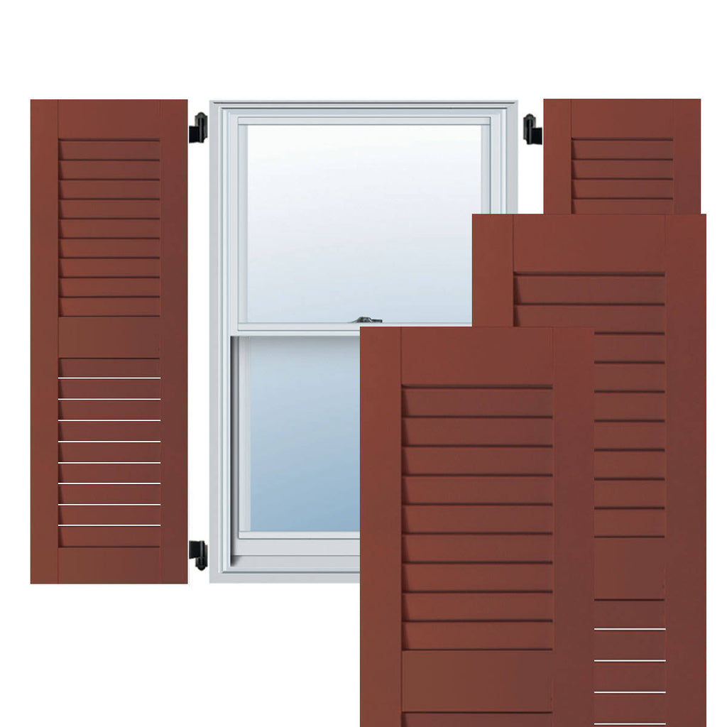 15 in. x 41 in. Exterior Real Wood Louvered Shutters Pair T94784