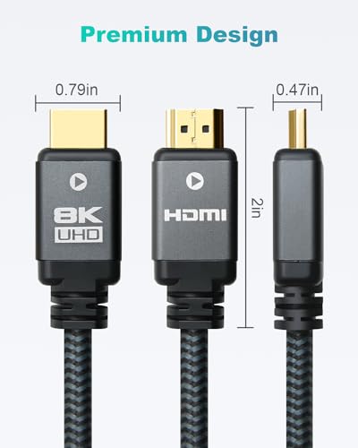 8K HDMI Cable 6.6ft 3 Pack Nylon Braided Q2094