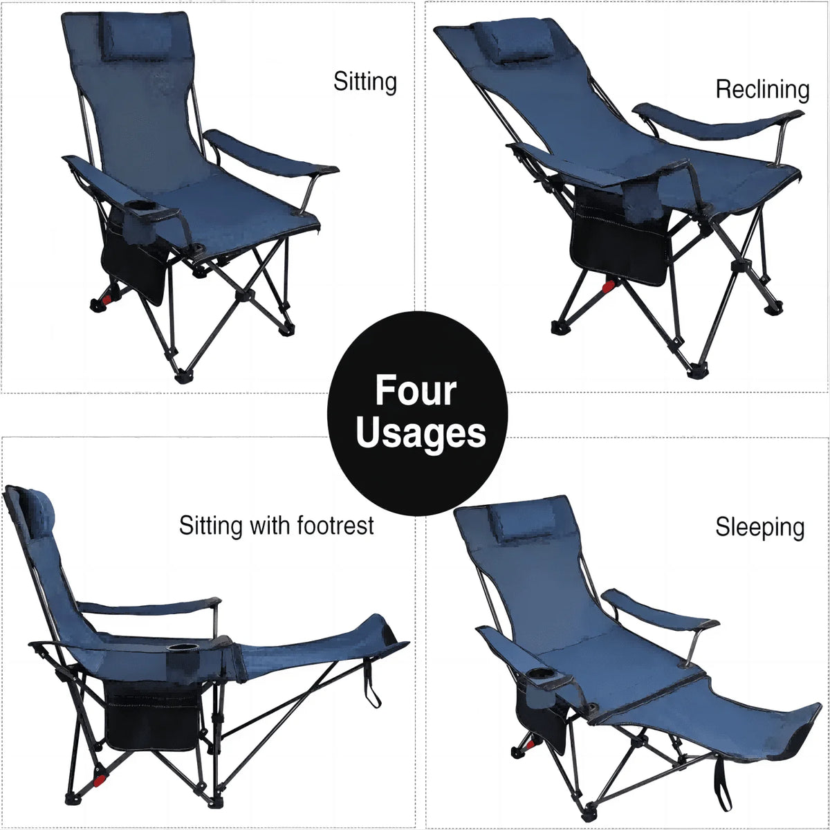 Adjustable Outdoor Folding Chair with Footrest D87532