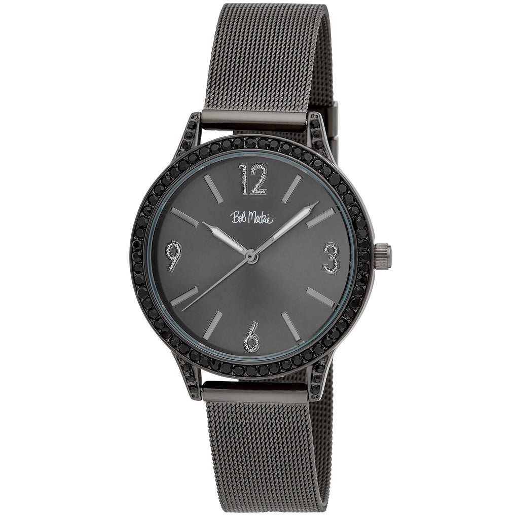 Black Crystal Bezel Mesh Strap Watch F566608