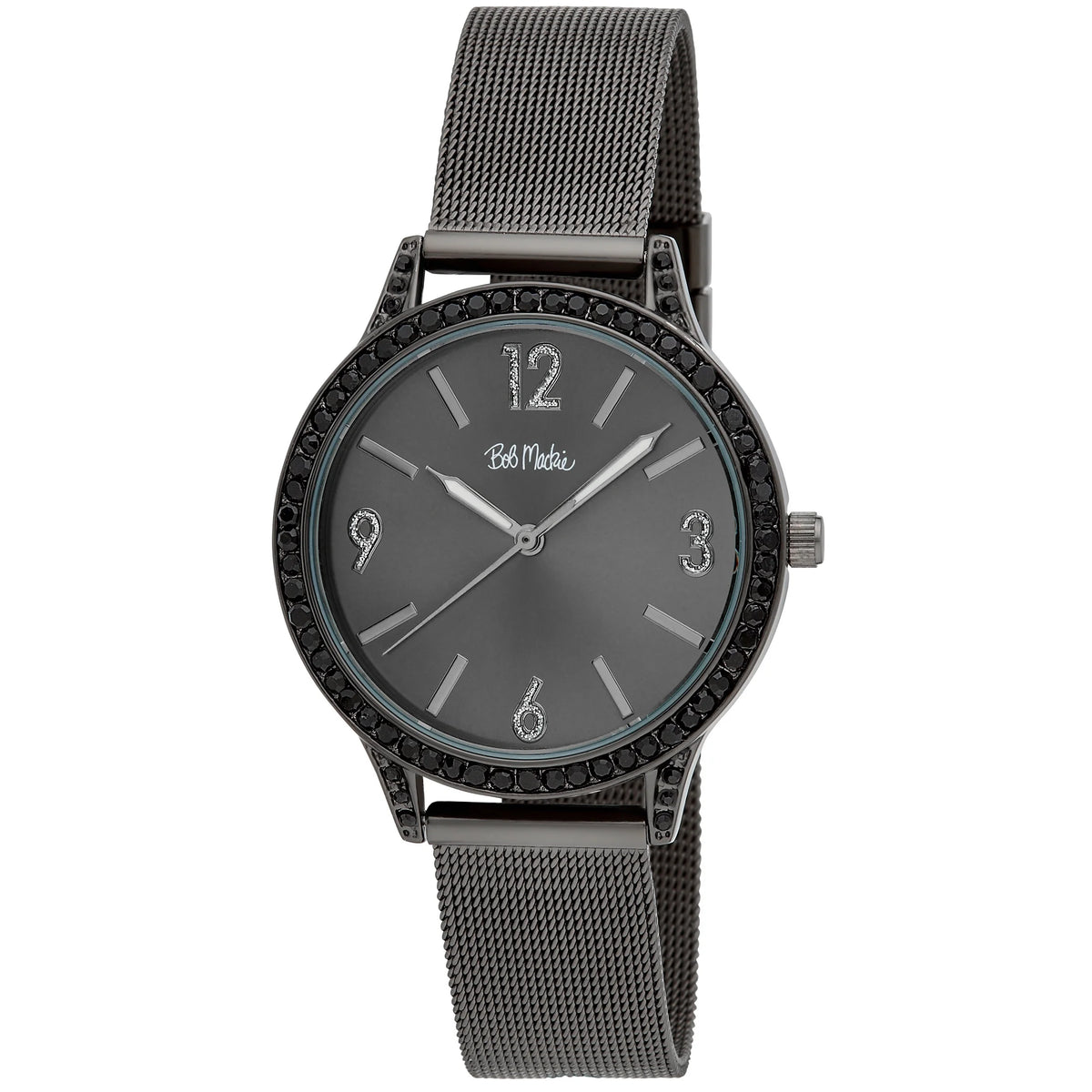 Black Crystal Bezel Mesh Strap Watch F566608