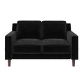 Black Velvet Loveseat 2 Seater Sofa G18134