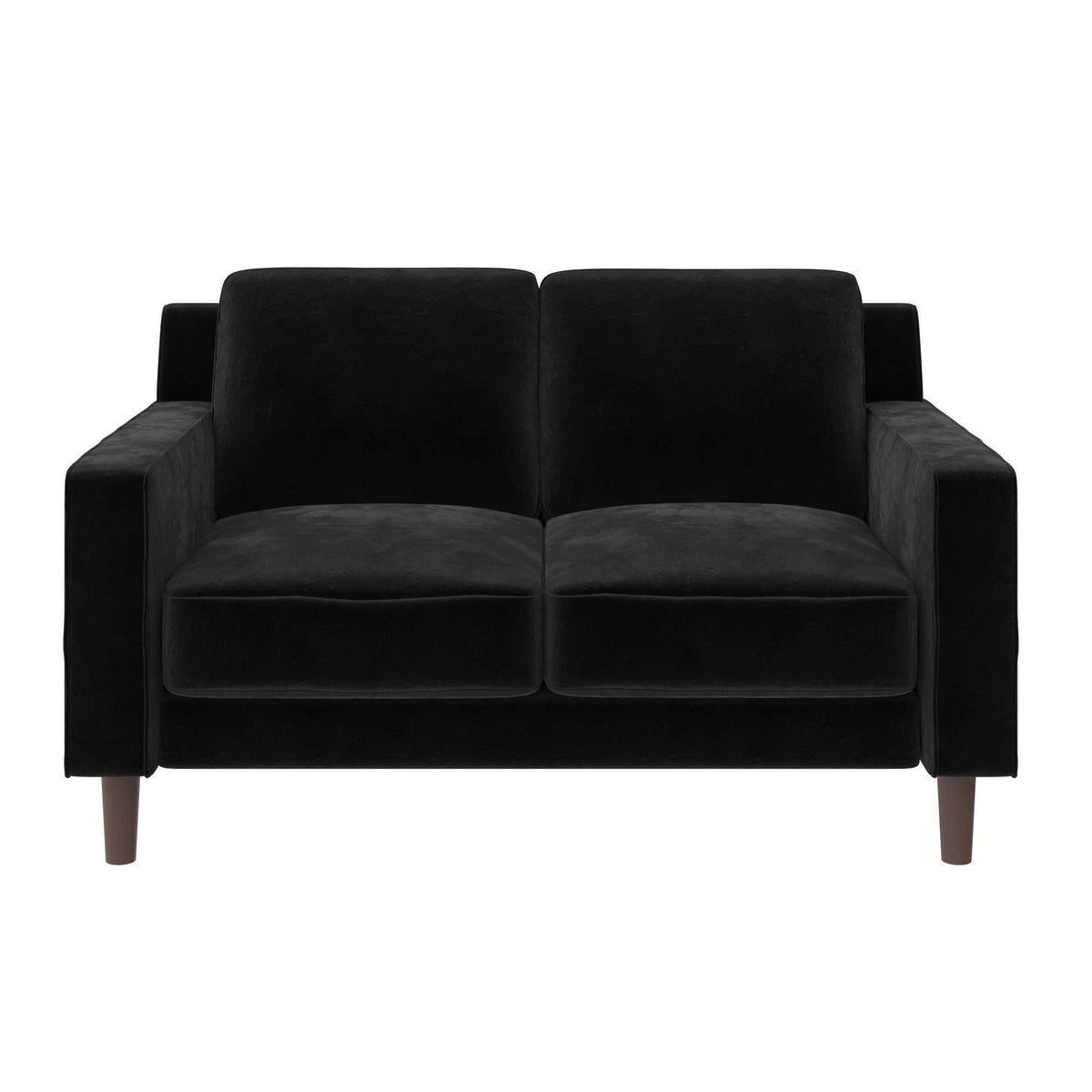 Black Velvet Loveseat 2 Seater Sofa G18134