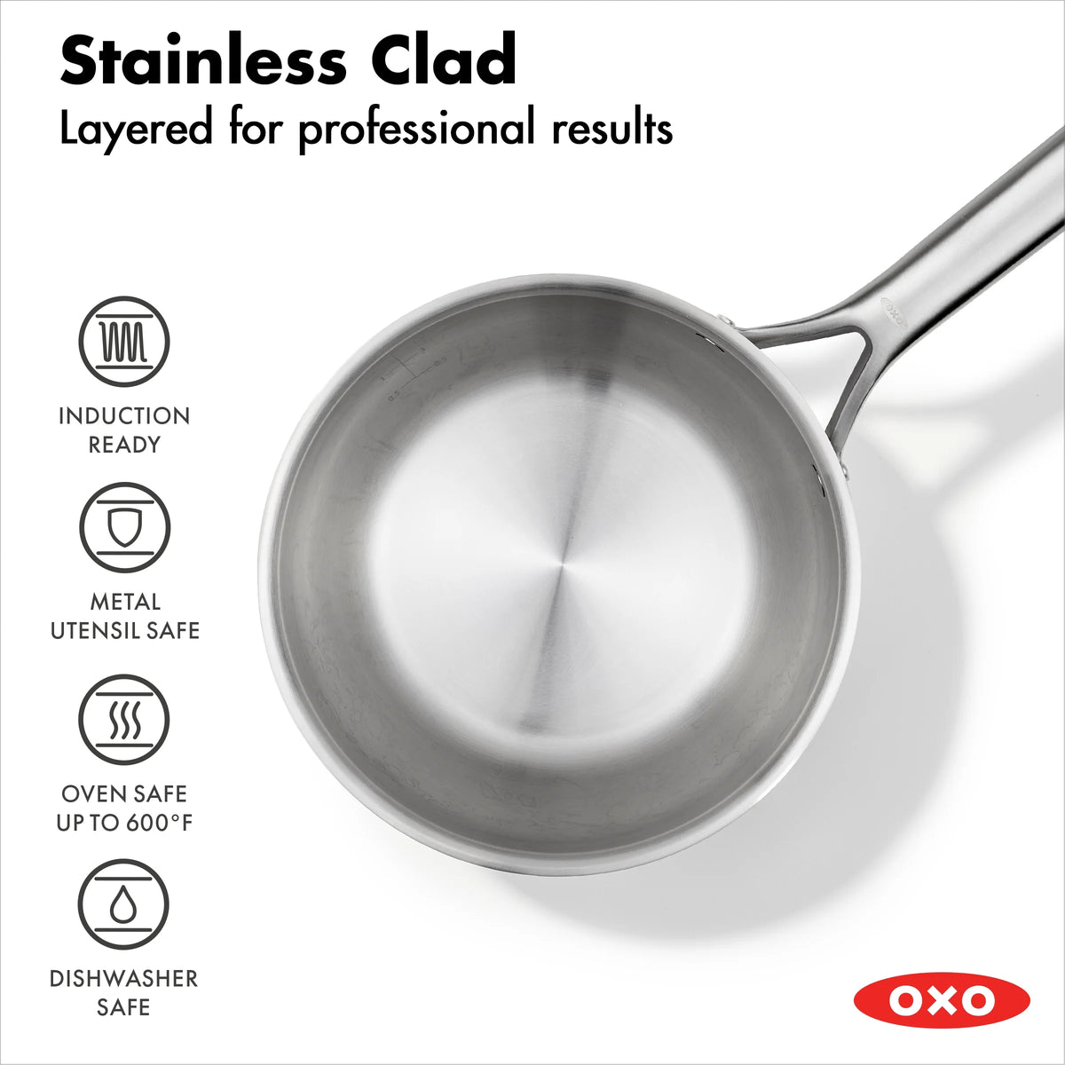 Stainless Steel 1.5Qt Chef's Pan with Lid Q877