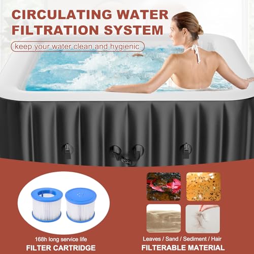 4-6 Person Inflatable Hot Tub with 130 Bubble Jets U6647