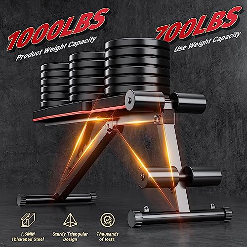Adjustable Folding Incline Decline Weight Bench with Resistance Band U956139