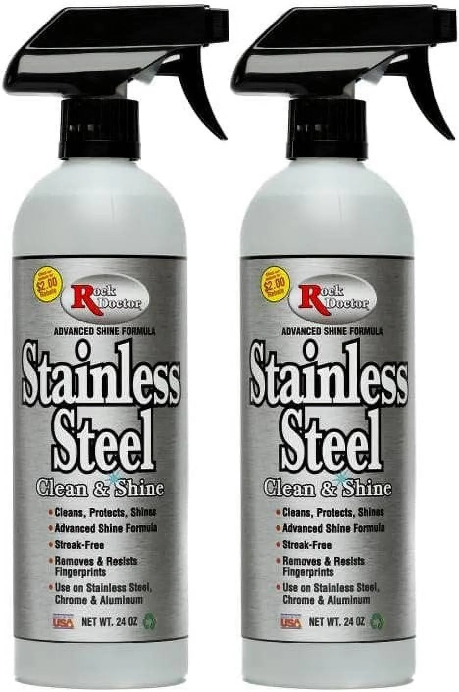 Stainless Steel Cleaner and Protectant 24 oz Spray Bottle Pack of 2 T900209