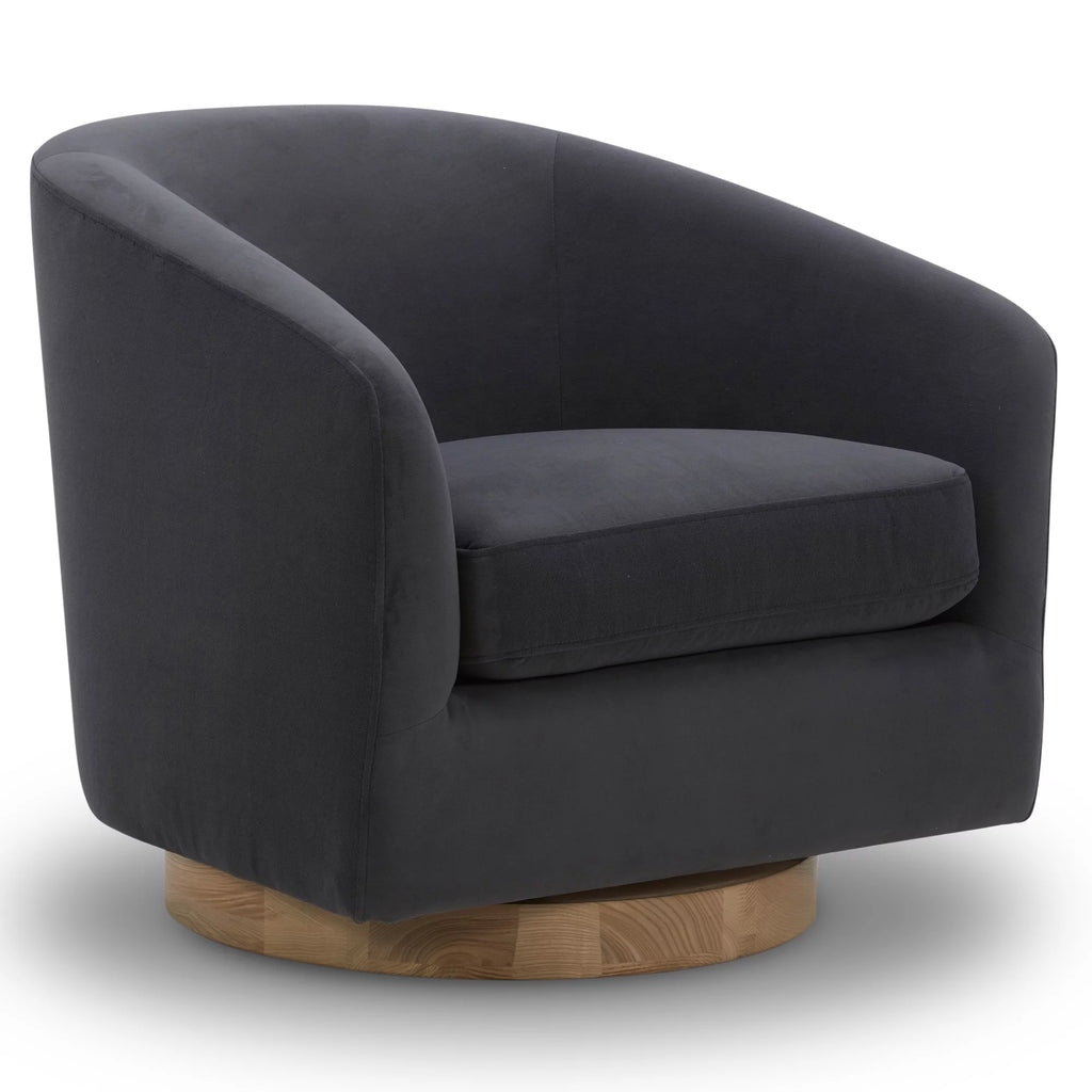 Ivory White Fabric Swivel Accent Chair G61836