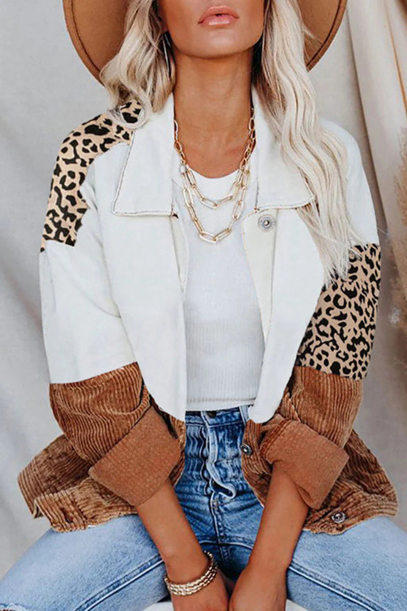 Camouflage Print Tassel Buckle Turndown Collar Outerwear N902111