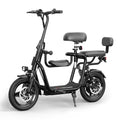 Black Electric Scooter with 3 Seats 350W Motor 14" Tire 20 Miles Range N334