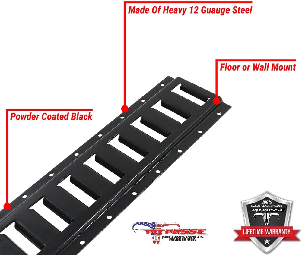Black 5 FT Steel E-Track Rails 4 Pack Z366036
