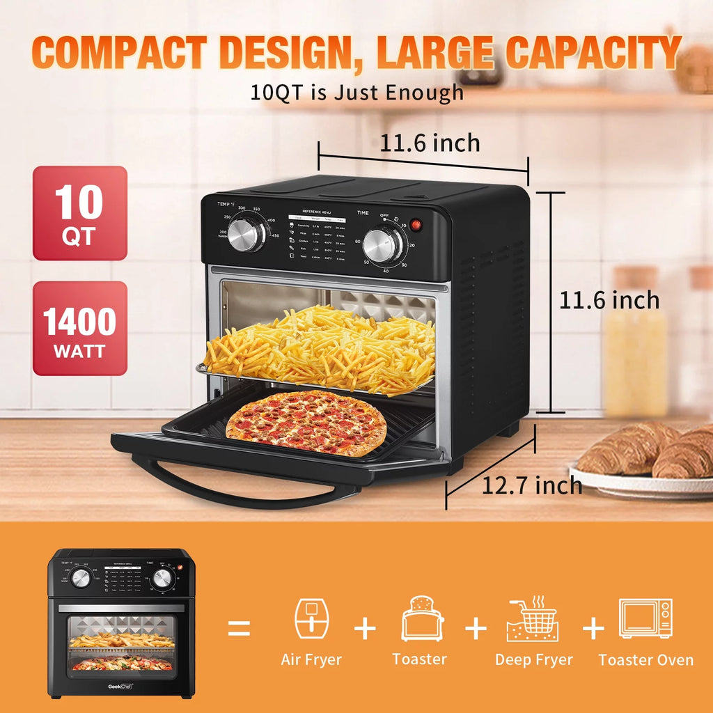 10QT Air Fryer Toaster Oven Convection Rotisserie Dehydrator T5133