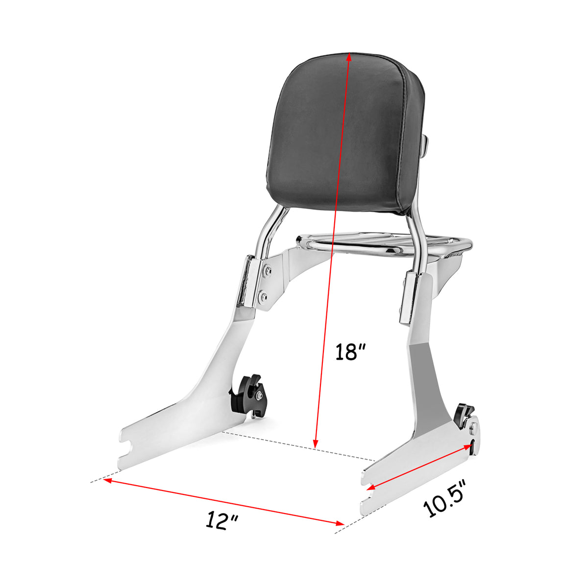 Chrome Passenger Backrest Sissy Bar and Luggage Rack for Harley Dyna N748240
