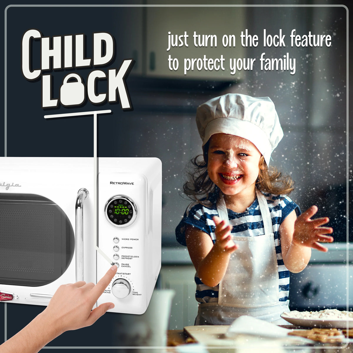 0.7 Cubic Foot 700-Watt White Countertop Microwave Oven H83064