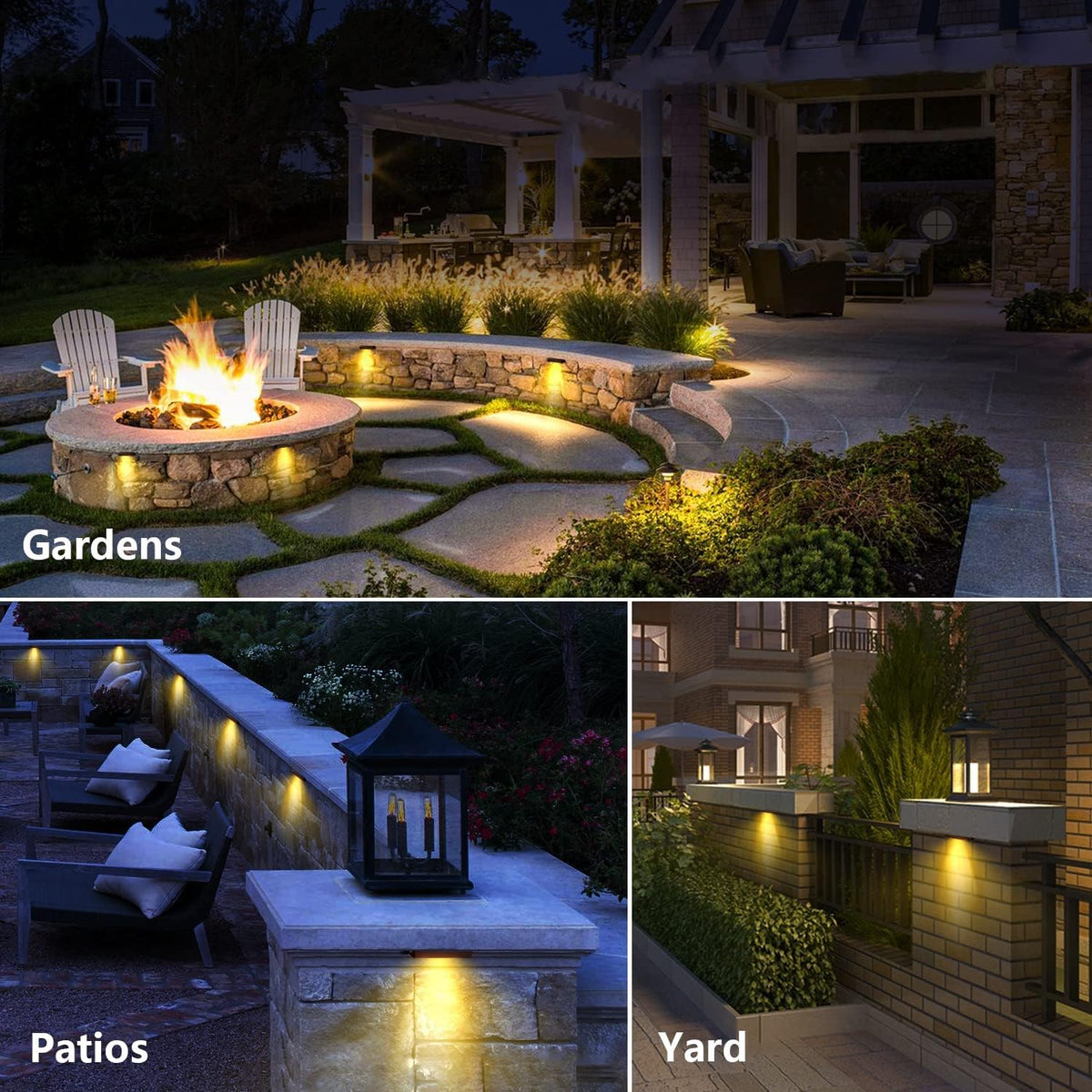 7 Inch 8-Pack 12V Low Voltage Hardscape Paver Light IP65 Waterproof 3W 2700K M4317