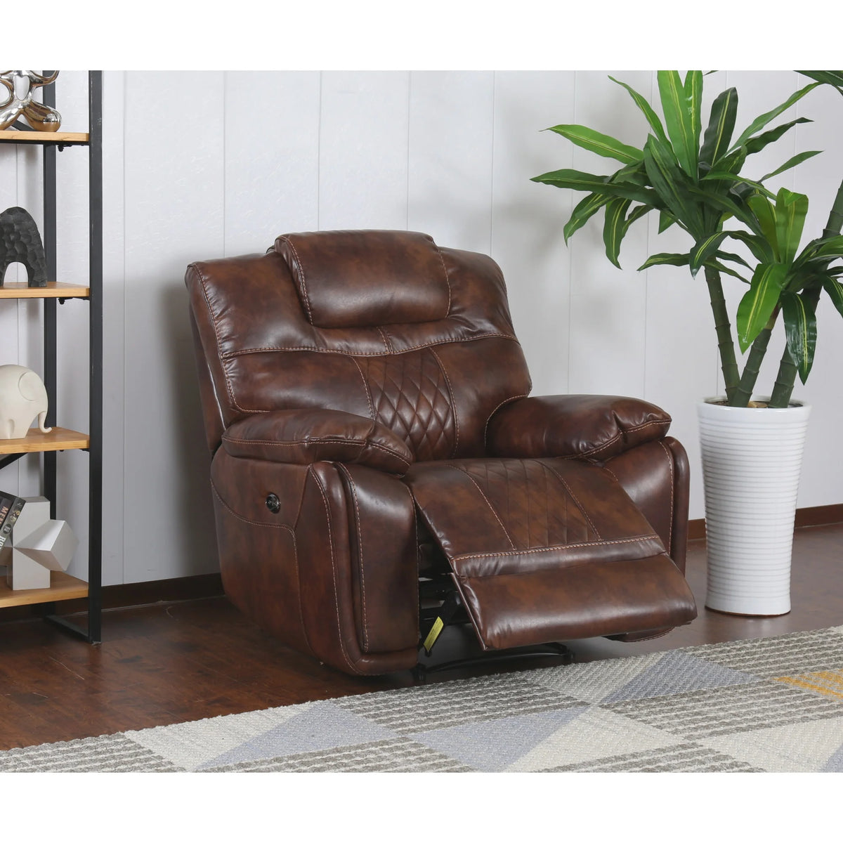 Brown Faux Leather Recliner W663809