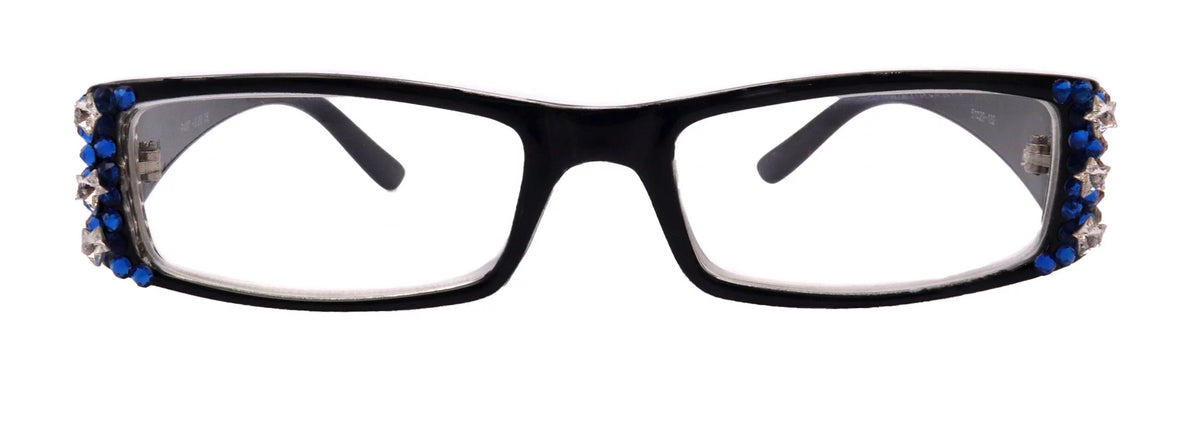 Women Reading Glasses with European Crystals Black R10796