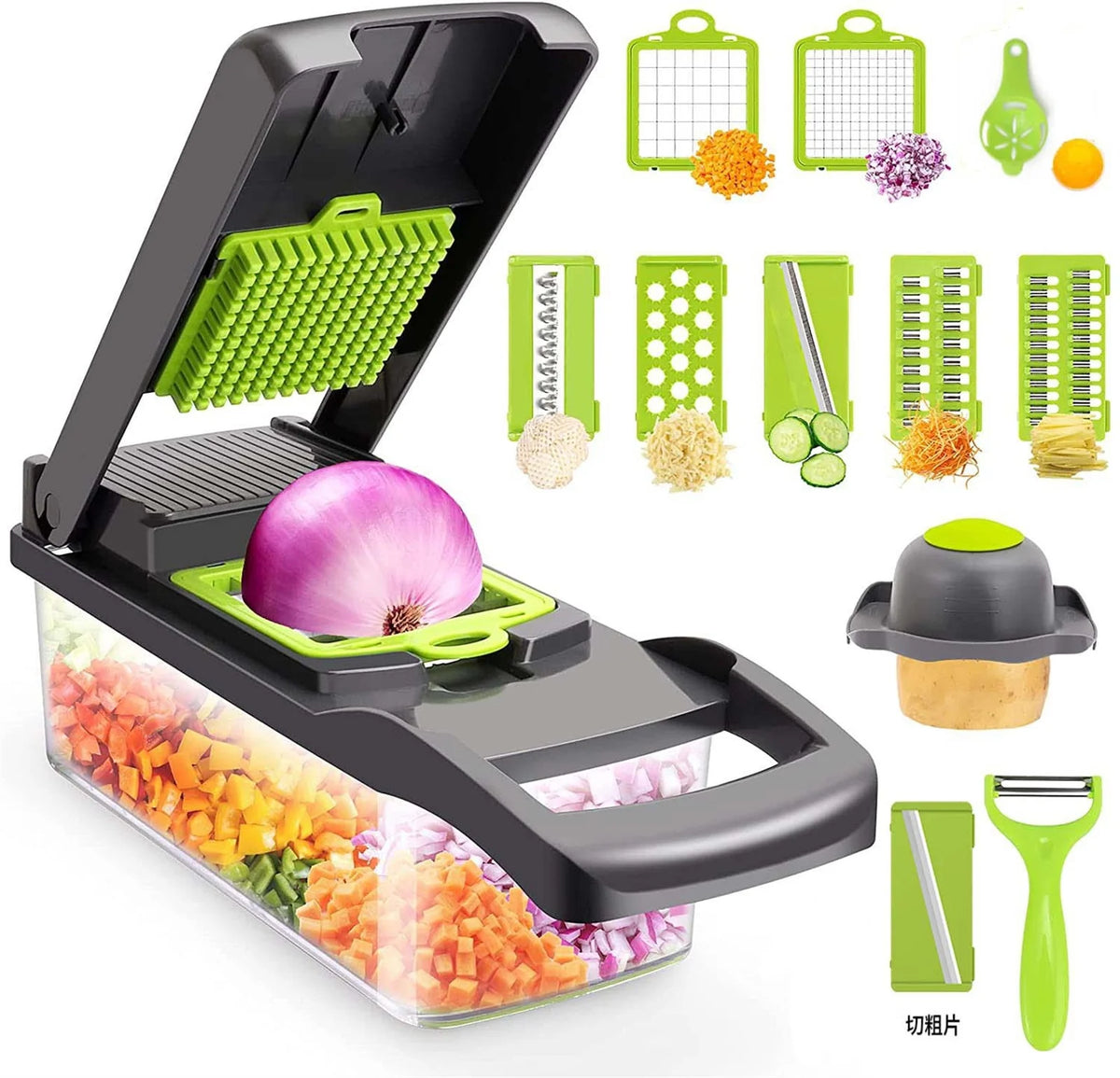 Food Chopper 8 Blade Vegetable Slicer with Container T632