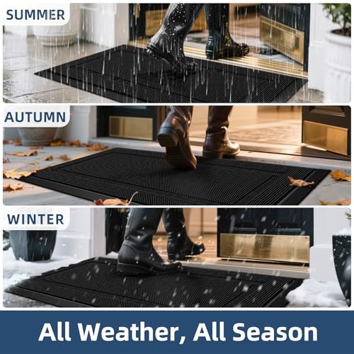 Black Heavy Duty Rubber Doormat M138078