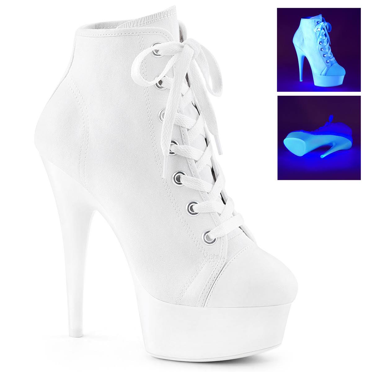 White Canvas Neon White Shoes I44858