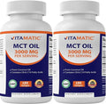 2 Packs MCT Oil Capsules 3000 mg per Serving 180 Softgels from Coconut Oil W7436