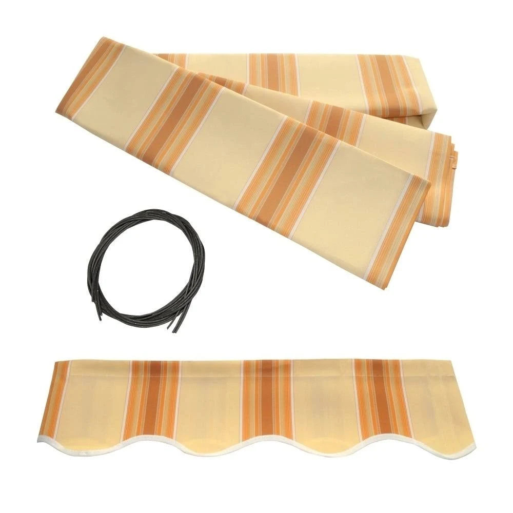 16x10 ft Multi-Striped Yellow Retractable Patio Awning F137