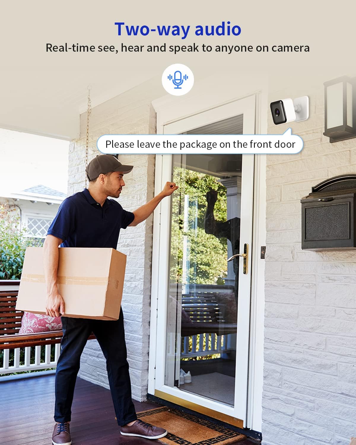 1080P Wi-Fi Security Camera with Night Vision, 2-Way Audio, Motion Detection, 2 Pack I76775