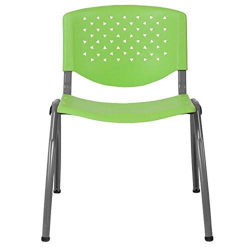 Green Plastic Stack Chair with Titanium Frame A243