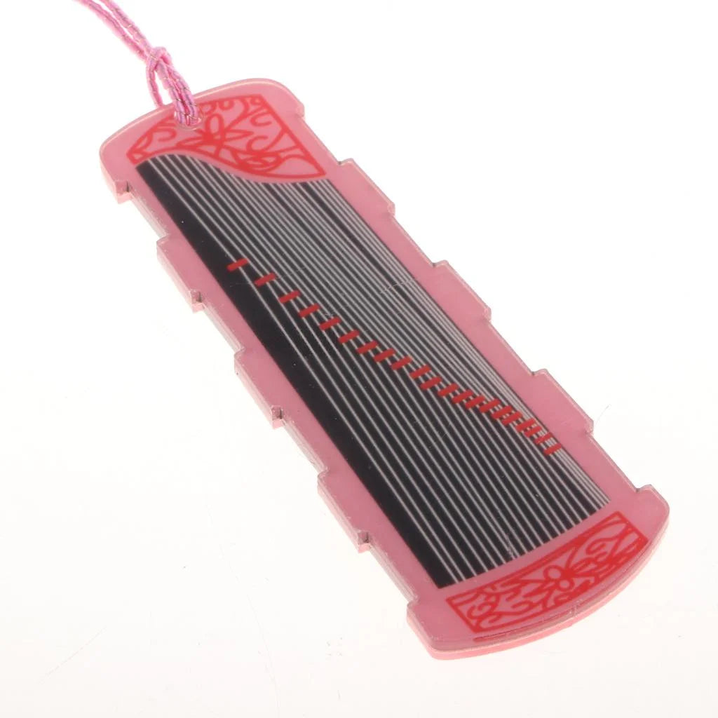 Pink Finger Picks Tape Storage Carry Tassel Card F947