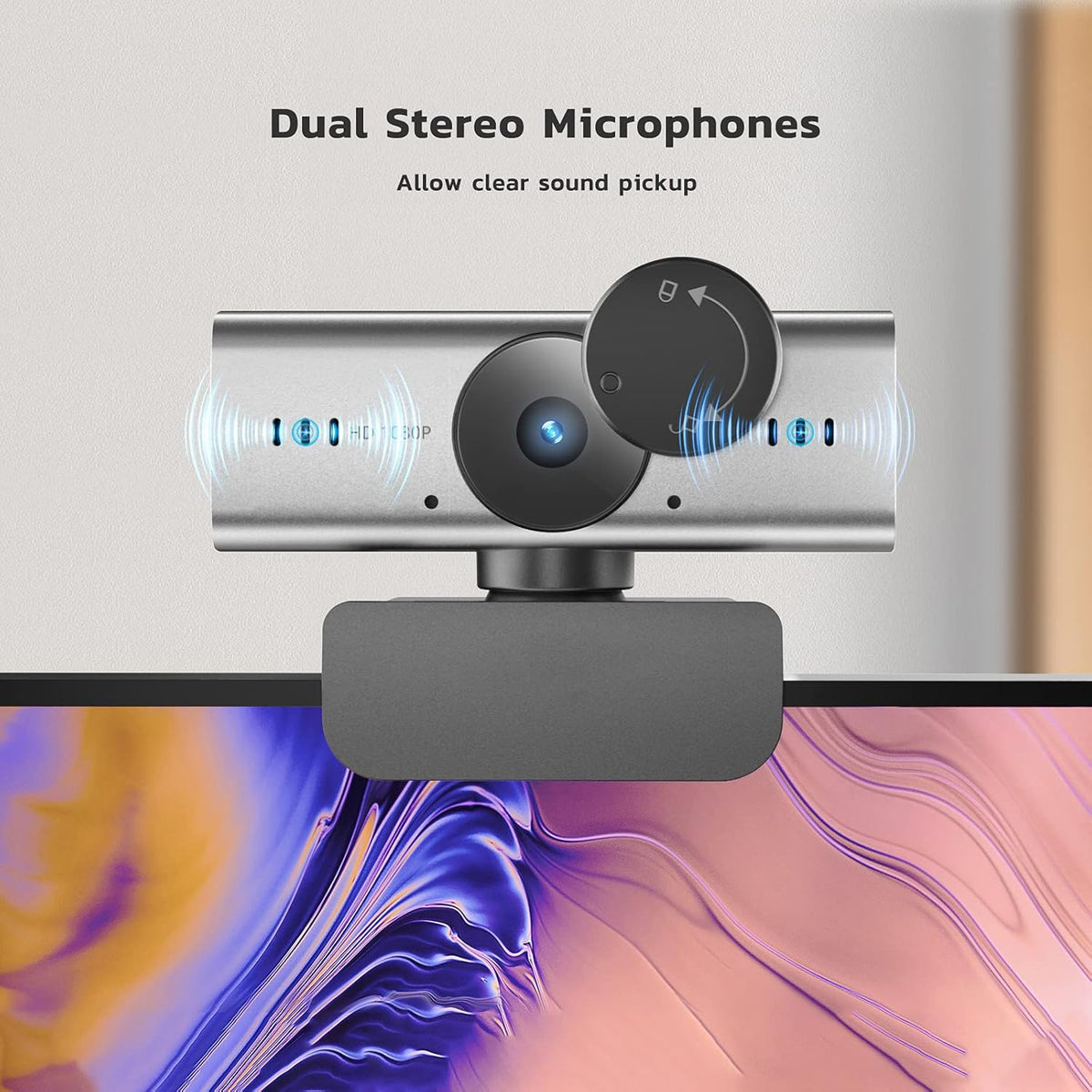 1080P Webcam with Microphone and Privacy Cover, USB Camera, Pack of 2 O921