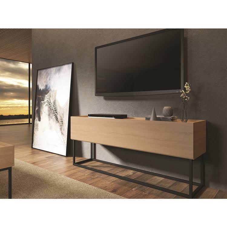 Matte White and Chrome Plated Low Entertainment Center O82741