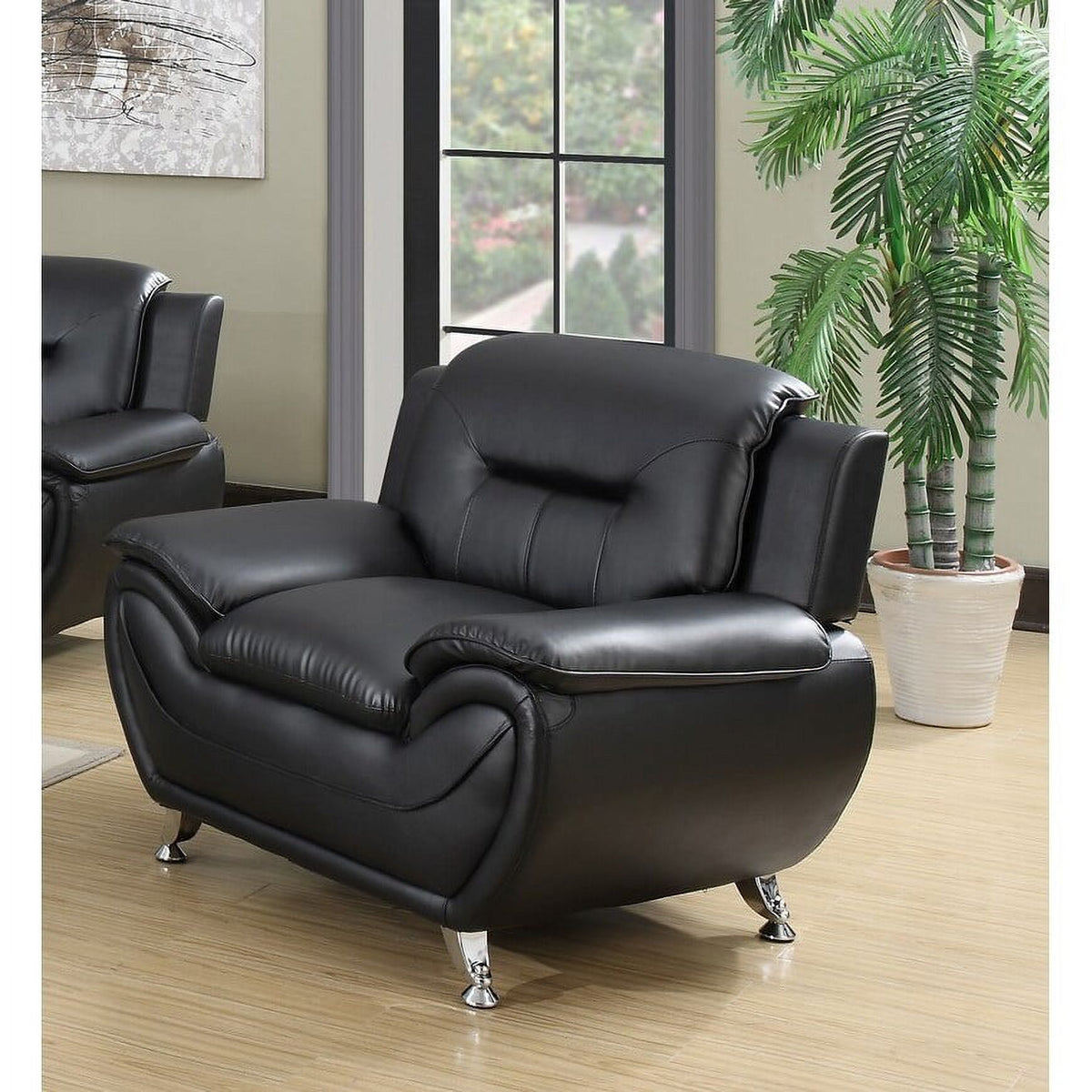 Faux Leather Club Chair Cream White O8667