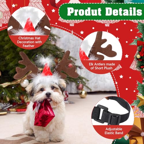 2 Pack Dog Christmas Antlers Headbands U3937