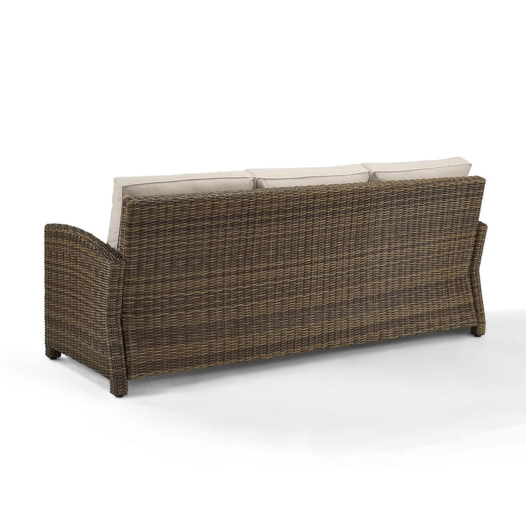 Sangria/Weathered Brown Outdoor Wicker Sofa R5289
