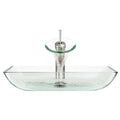 Crystal Brushed Nickel Bathroom Waterfall Faucet Ensemble R972