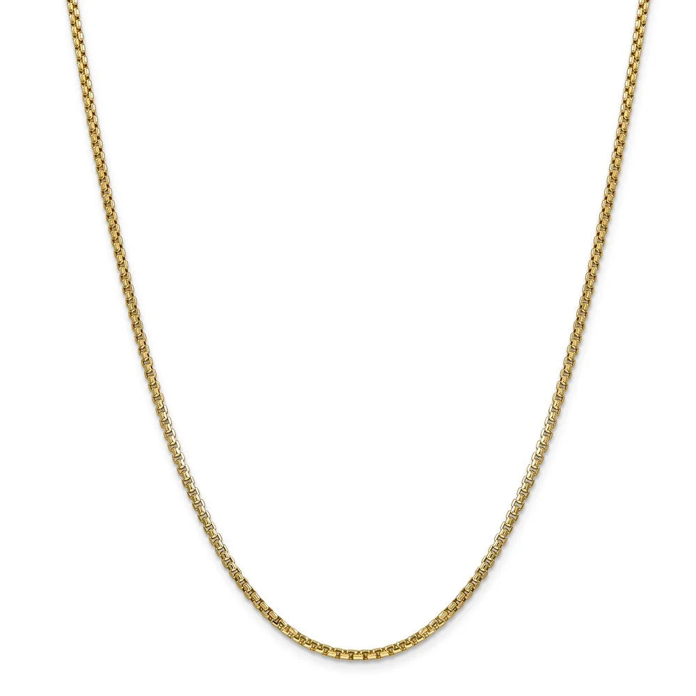 14kt Yellow Gold 24 inch Box Chain with Lobster Clasp B3137
