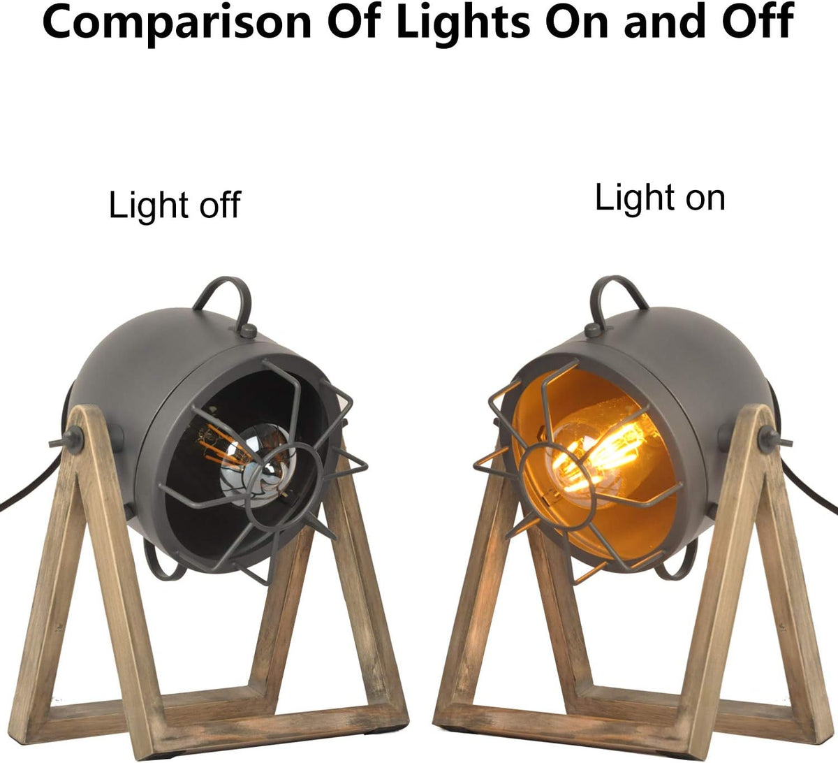 Adjustable Tripod Floor Lamp with Wood Cage L9436