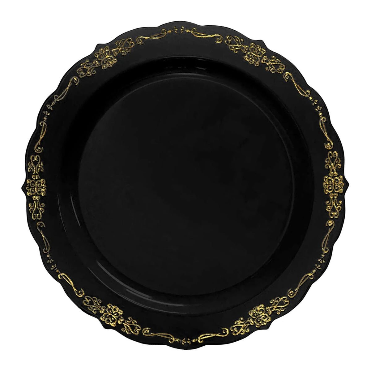 Black Gold Disposable Plastic Wedding Value Set (60 Guests) H164642