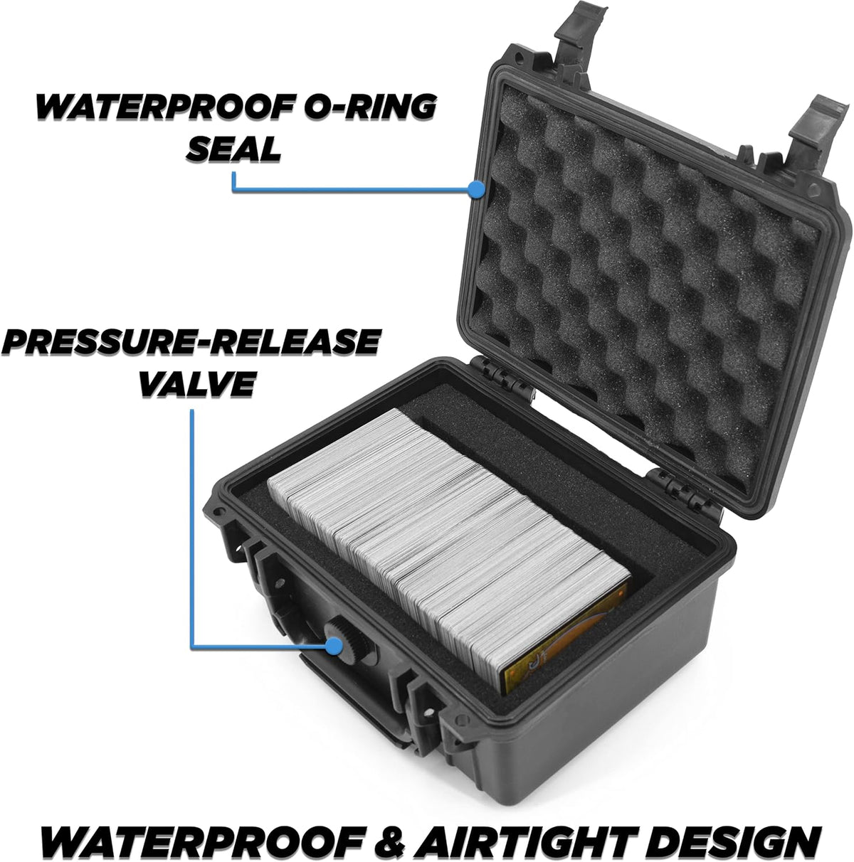 Waterproof 550 Card Trading Card Case with Foam Interior K3412