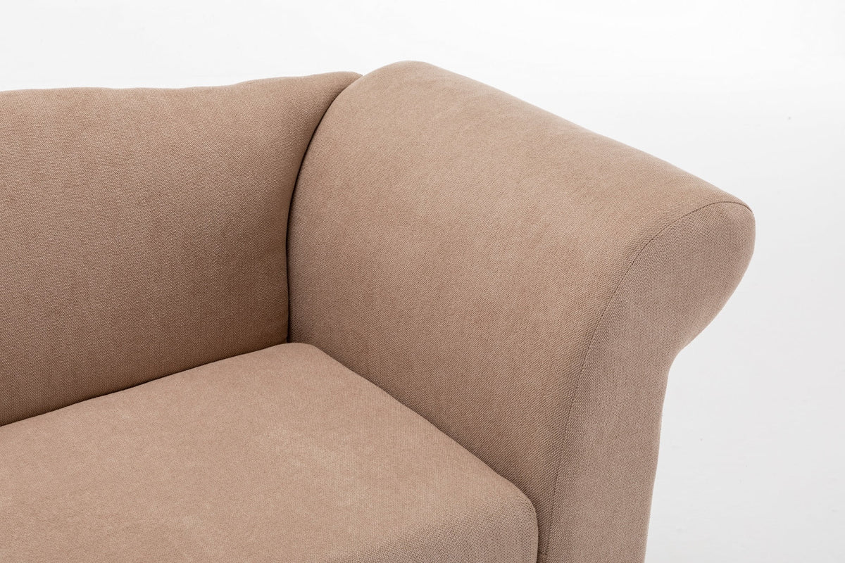 Mid Century Small Loveseat Sofa with Solid Wood Legs K80585