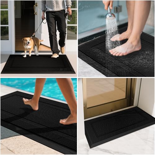 Black Heavy Duty Rubber Doormat M138078