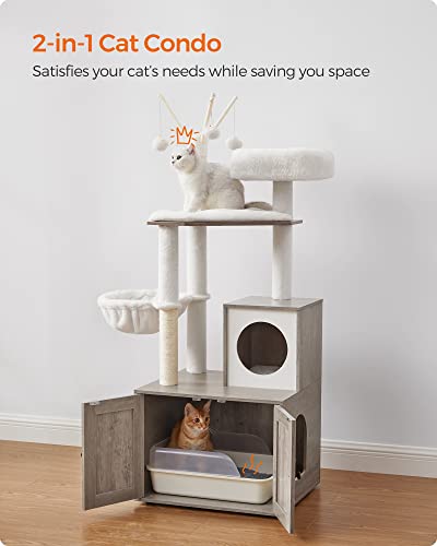 2-in-1 Cat Tree with Litter Box Enclosure O22971