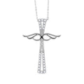 18K White Gold Diamond Cross Necklace Z943186