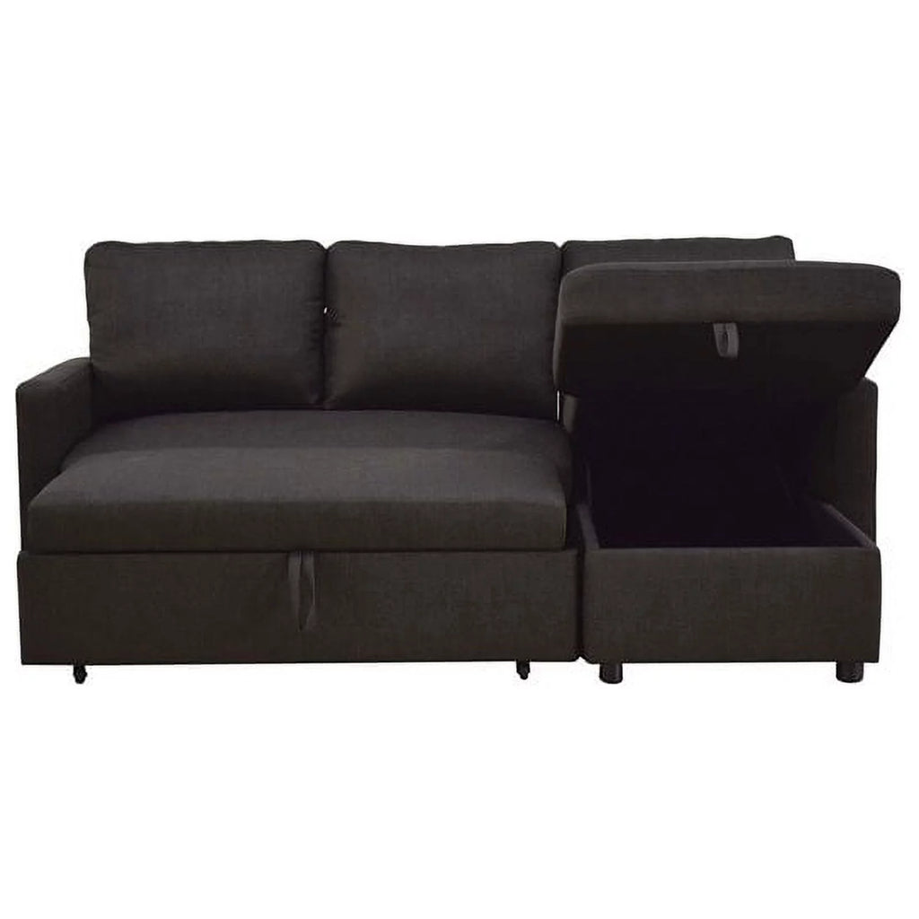 Charcoal Linen Sleeper Sectional Sofa D67869