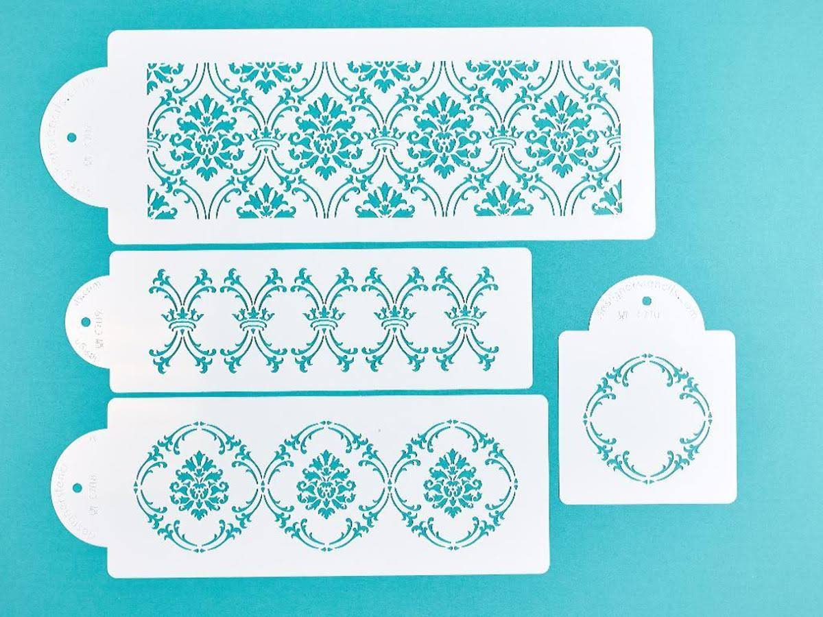 Royal Damask Cake Stencil Set W423205