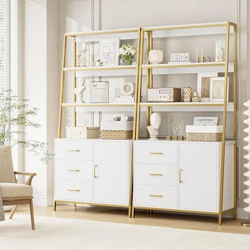 69" Tall 4-Tier Bookshelf with Drawers and Shelves P221